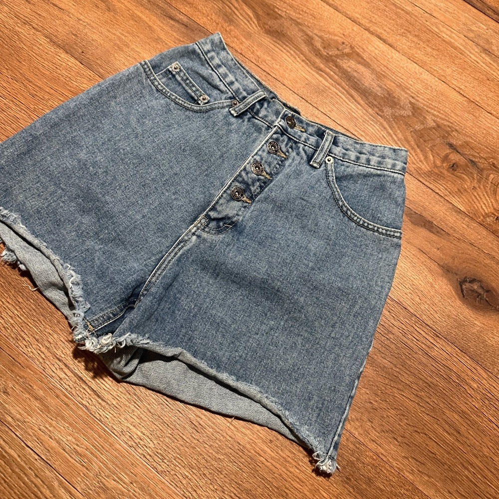 Vintage Route 66 Blue Denim Cut Off Shorts Womens 7/8